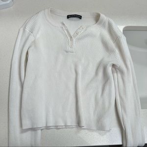 Brandy Melville Henley Ribbed Sweater